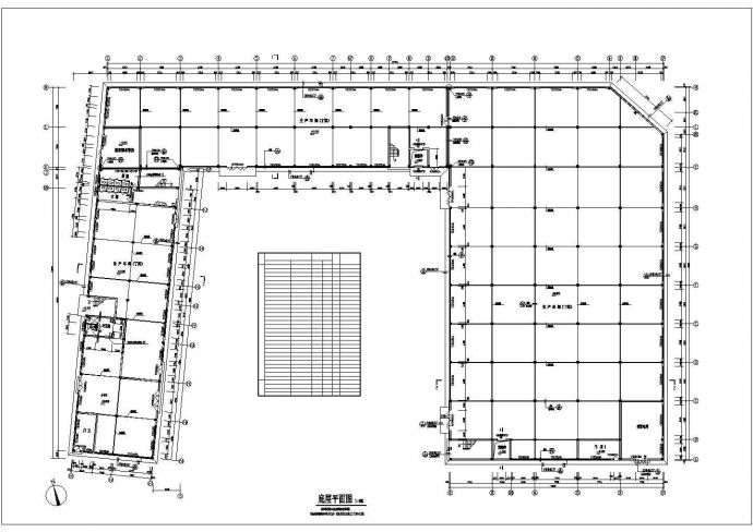 某工厂1.5万平米四层框架结构办公楼全套建筑设计CAD图纸_图1