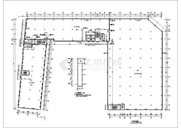 某工厂1.5万平米四层框架结构办公楼全套建筑设计CAD图纸-图二