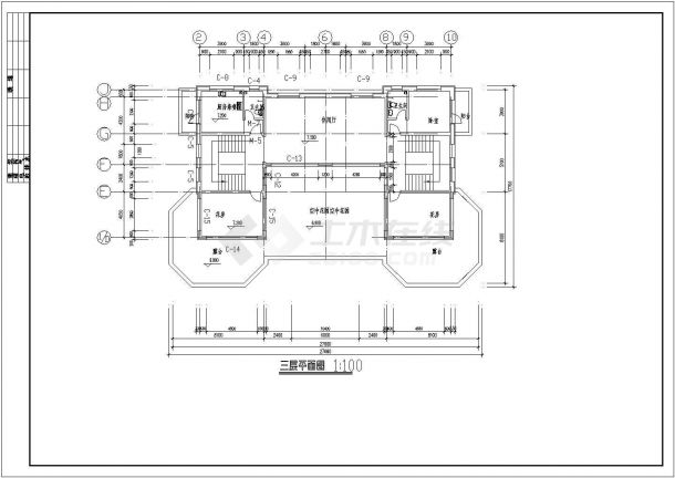 某地区两套三层仿欧式别墅方案设计全套施工图（含结构、水暖、电气说明）-图二