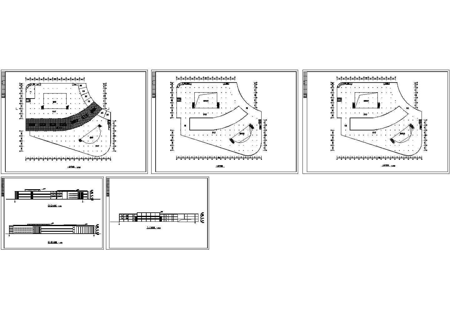 商场建筑平立面方案CAD图