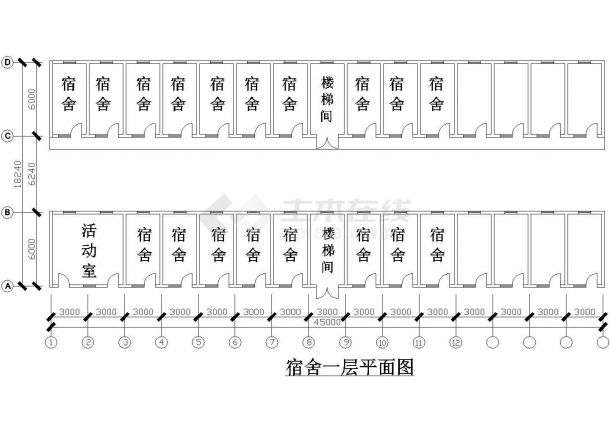 北京两限房生活区平面布置图cad-图二
