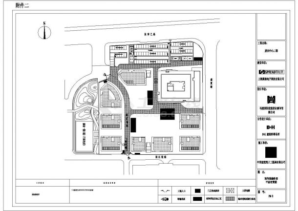 展讯中心工程施工现场平面布置图(主体结构)cad-图二