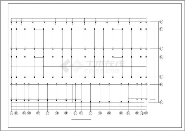 西宁市钢结构多层超市结构设计CAD图-图一