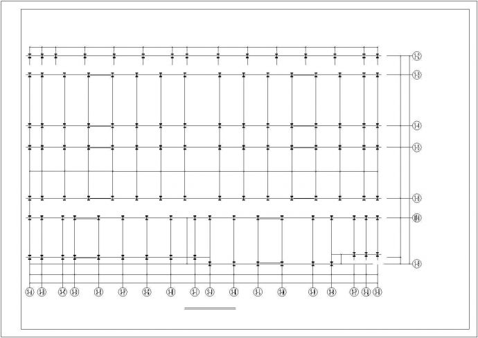 西宁市钢结构多层超市结构设计CAD图_图1