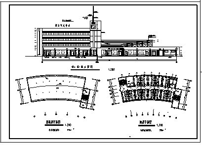 客运站设计_某市四层现代风格汽车客运站建筑施工cad图纸-图一