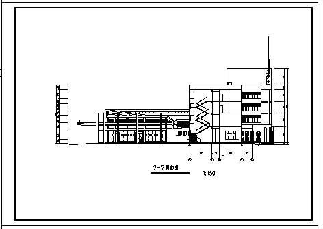 客运站设计_某市四层现代风格汽车客运站建筑施工cad图纸-图二
