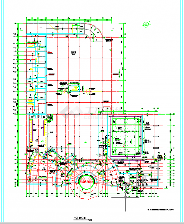 某地多层[[广东中大某学院]三层大食堂建筑设计施工图-图一