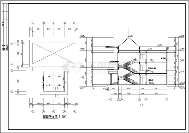 三丁小学教学综合楼建筑设计施工图-图一