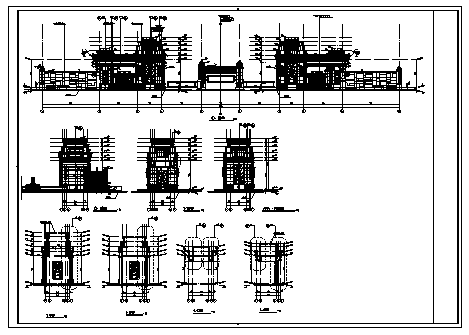 大门及门卫设计_某住宅小区一层欧式大门及门卫施工cad图纸_图1