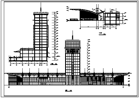 汽车站综合楼设计_某市十五层汽车站综合楼建筑施工cad图纸_图1