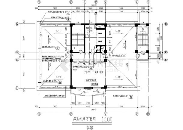 汾阳市某商业街9800平米13层框架结构商务宾馆全套建筑CAD设计图纸-图一