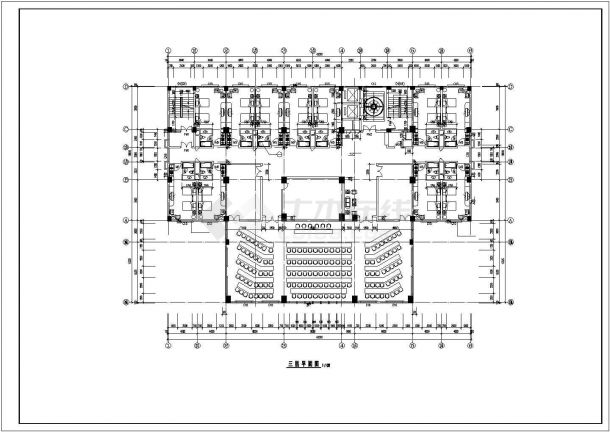 临沂市某商业街8900平米9层框架结构住宅楼平立剖面设计CAD图纸-图一