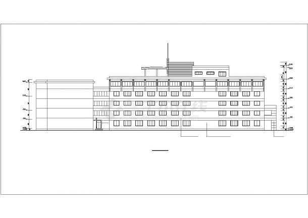 1.5万平米5+1层框架结构商务宾馆全套 平立剖面设计CAD图纸-图一