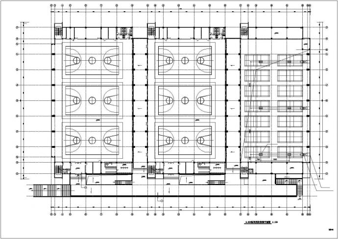某地区体育馆训练馆方案设计施工CAD图纸_图1