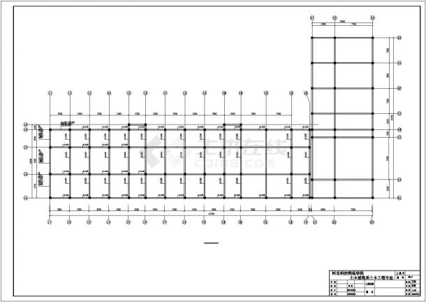 泉州市人民路某6层框架结构汉庭酒店全套结构设计CAD图纸-图一