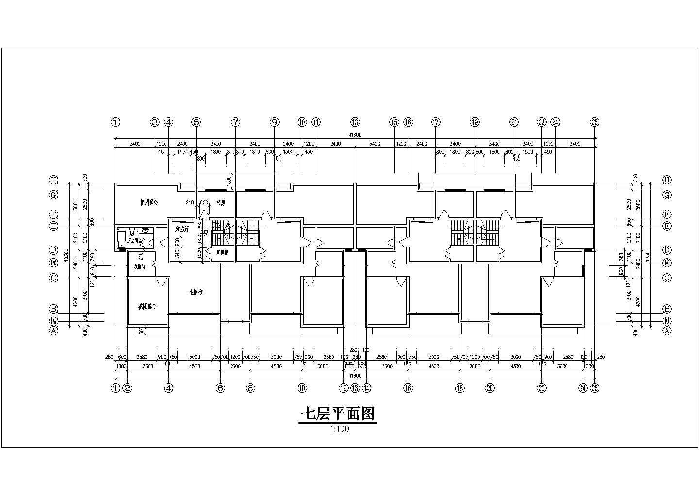 【南通】某碧海花园小区住宅楼全套施工设计cad图纸
