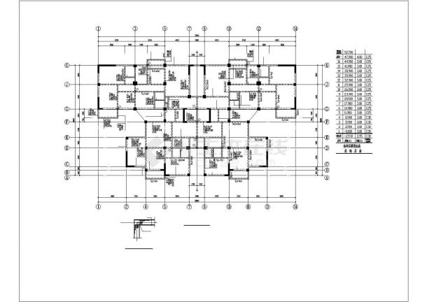 哈尔滨市某小区16层框架结构住宅楼全套结构设计CAD图纸-图一