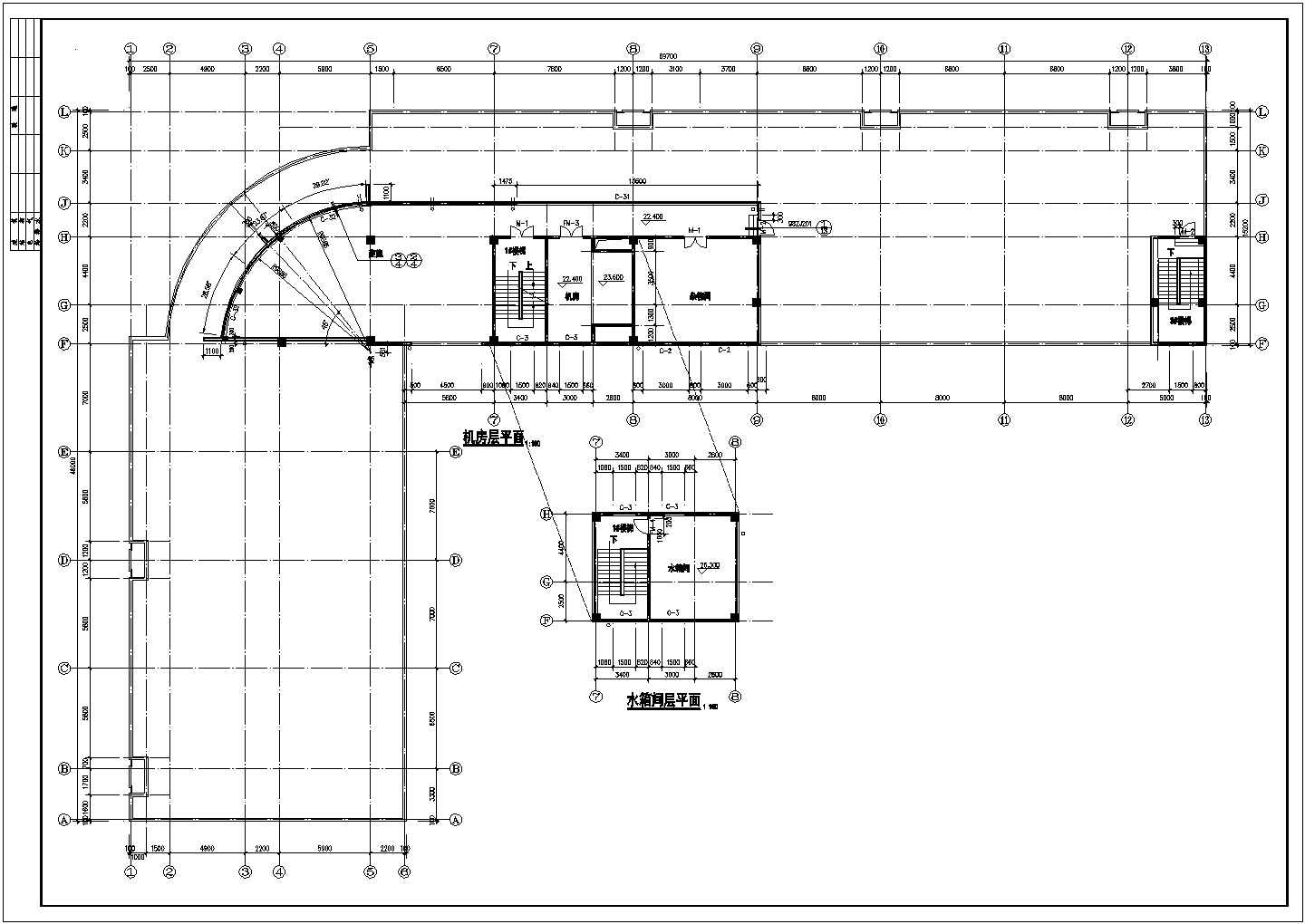 万达广场某多层底商住宅楼全套建筑设计图纸(含总平面图)