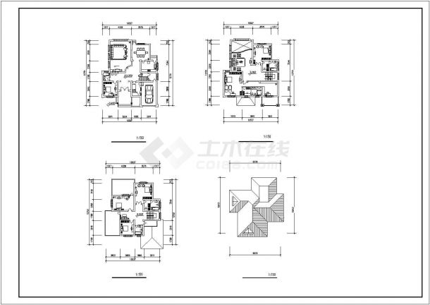 某三层别墅详细设计建筑方案图-图二
