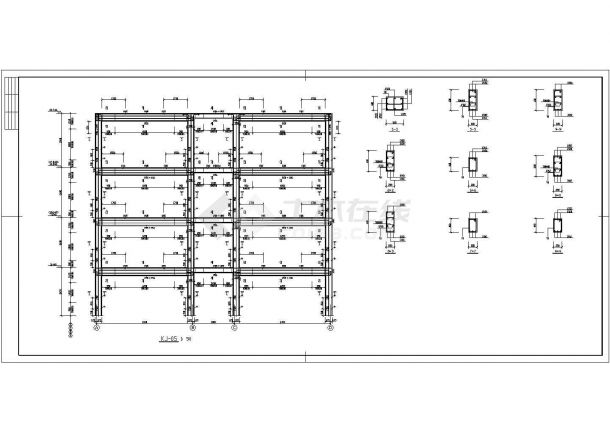 南阳市某公疗医院4层框架结构住院楼全套结构设计CAD图纸-图一