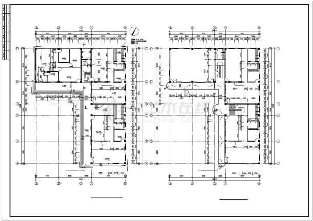 7班： 4层1829.95平米L型幼儿园建筑cad施工图-图二