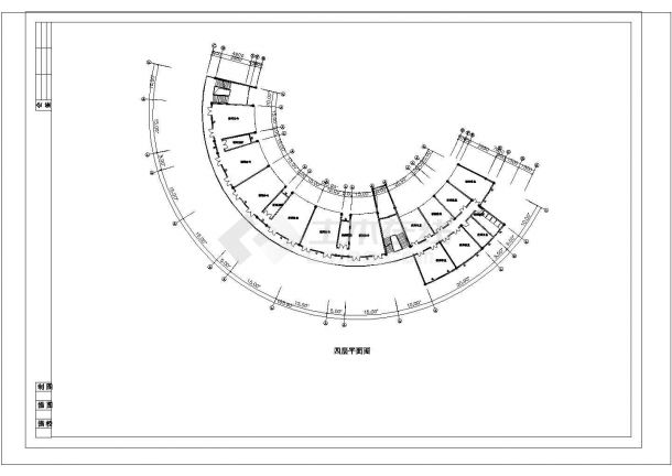 9班：3644平米弧型幼儿园建筑方案cad设计图-图二