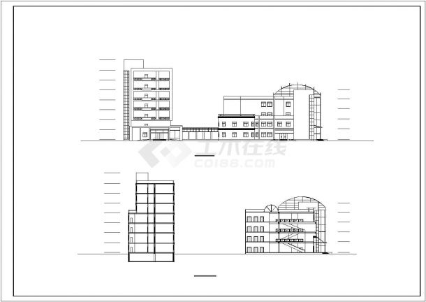 无锡市某甲级医院6100平米7层框架结构门诊楼全套建筑设计CAD图纸-图二