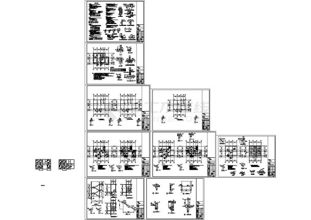 三层带车库别墅结构设计CAD图-图一