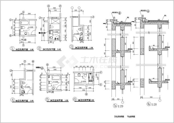 苏州某地6层住宅楼建筑施工设计cad图纸(含阳台雨棚平面图)-图二