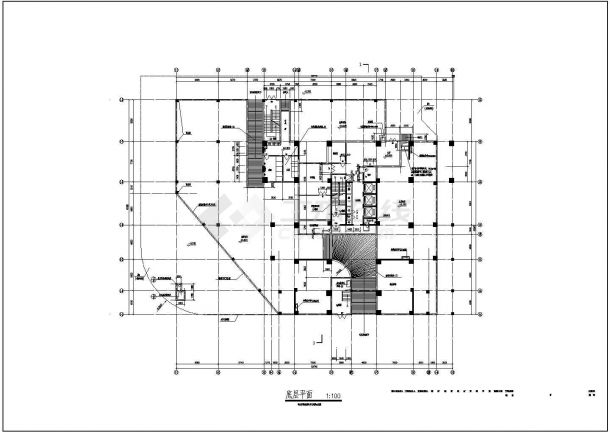 【无锡】万汇广场高层住宅全套建筑平面图(含电梯井道地下室平面图)-图一