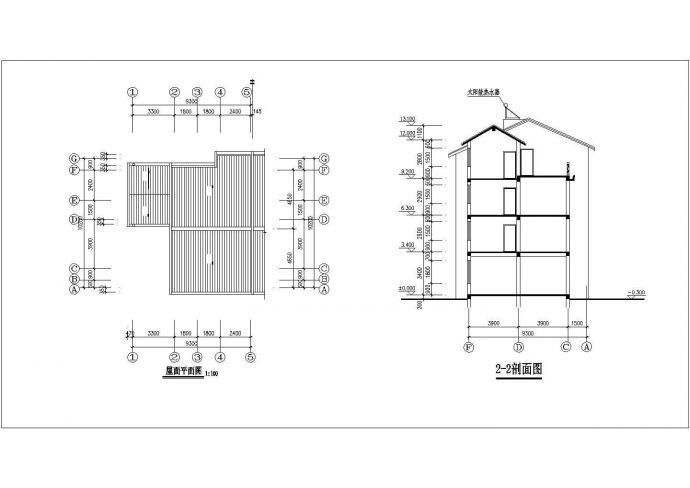 某现代化村镇4层双拼民居楼平立剖面设计CAD图纸（每户332平米）_图1