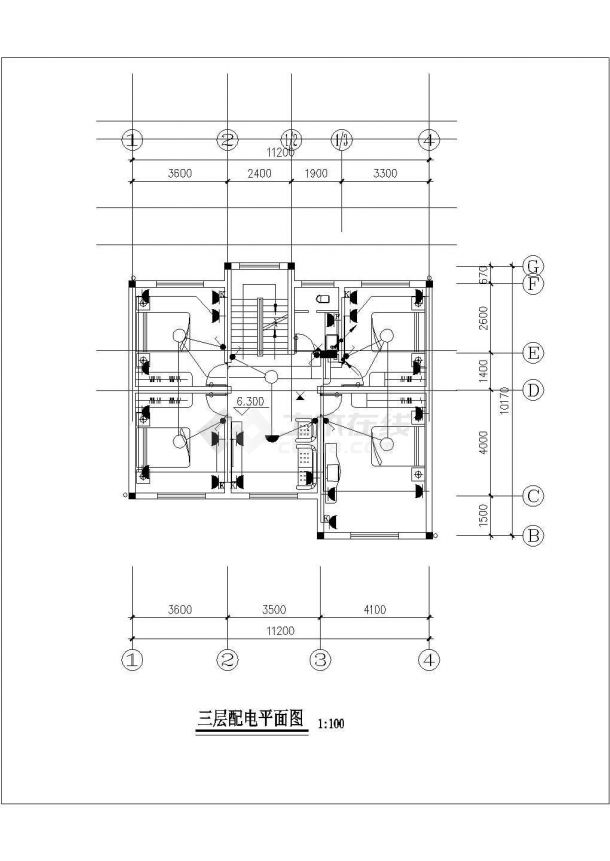 台州市某村镇3层砖混结构乡村别墅全套电气设计CAD图纸-图二