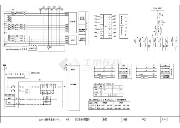 某220KV变电站PT接口屏设计cad电气原理图（ 标注详细）-图二