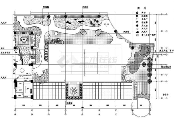 精美楼顶花园绿化设计CAD套图-图二