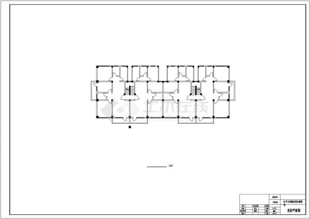 江宁市某高级中学3600平6层框架宿舍楼建筑设计CAD图纸（含结构图）-图二