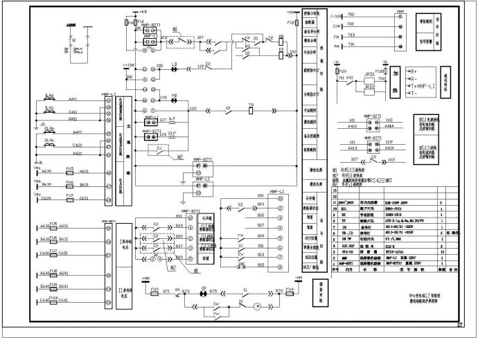 某10KV高压中心变电站设计cad全套电气二次原理图（含一次系统示意图）_图1