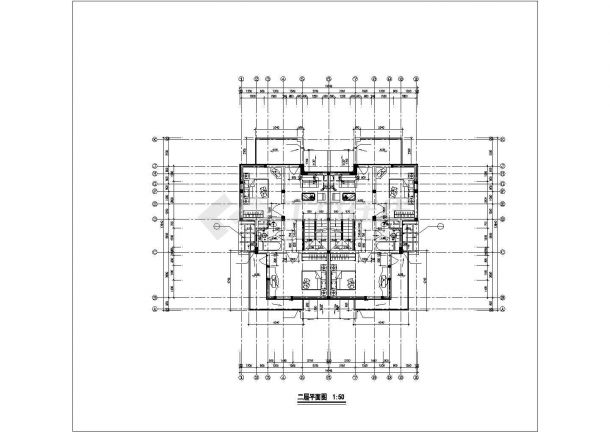 3层框混结构双拼别墅建筑设计CAD图纸（含地下室/每户393平米）-图一