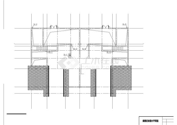 昆山市某小区三层框混结构双拼别墅全套给排水设计CAD图纸-图二