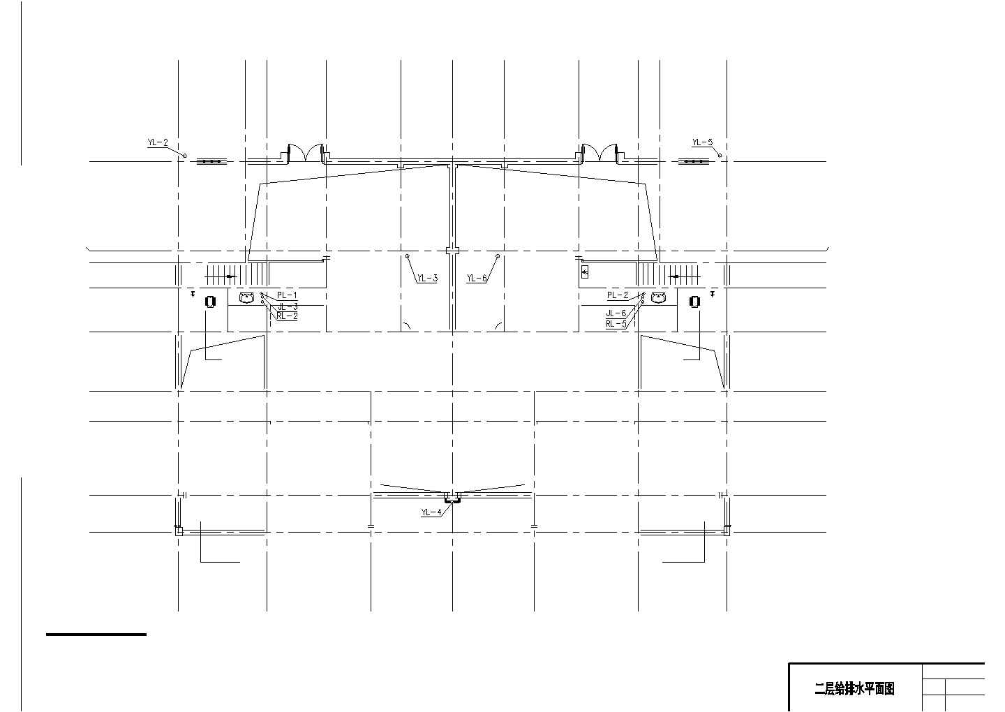 昆山市某小区三层框混结构双拼别墅全套给排水设计CAD图纸