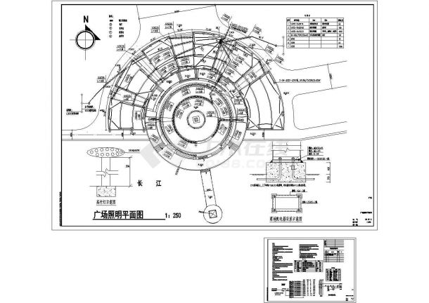 某大型住宅小区广场景观照明施工设计cad详细施工图（含设计说明）-图一