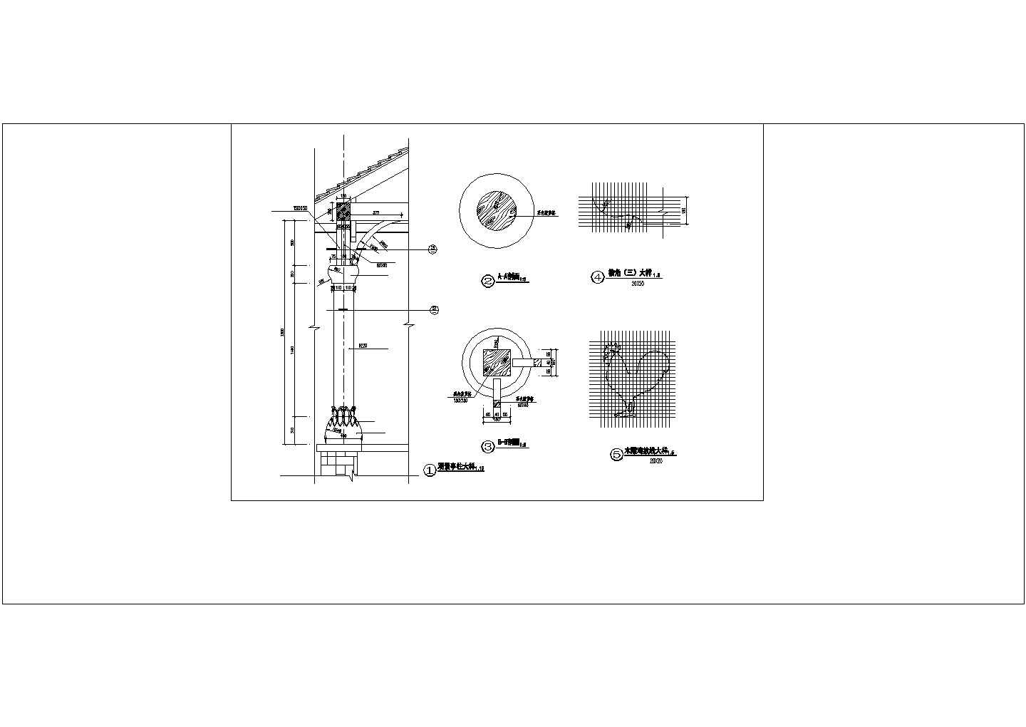 某地四角景亭施工CAD设计详图