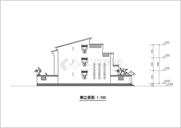 520平米3层框混结构双拼别墅平立剖面设计CAD图纸（2套方案）-图一