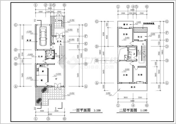 某小区335平米3层框混结构单体别墅平立剖面设计CAD图纸（含总平面图）-图一