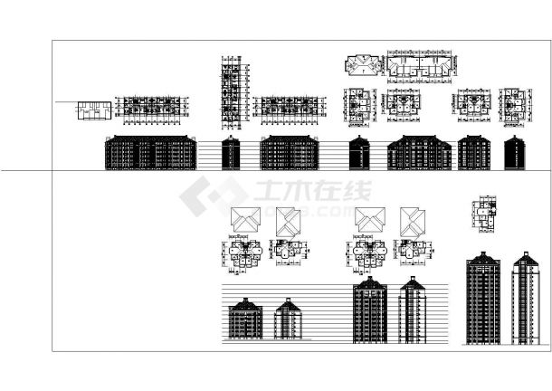 豪华住宅立面设计CAD图-图一
