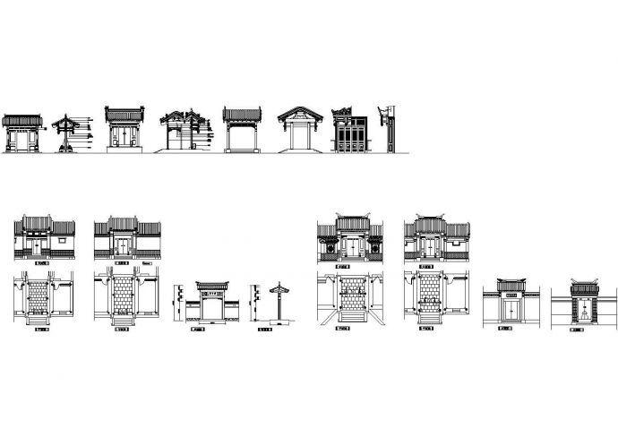 各式中式古典大门设计CAD图_图1