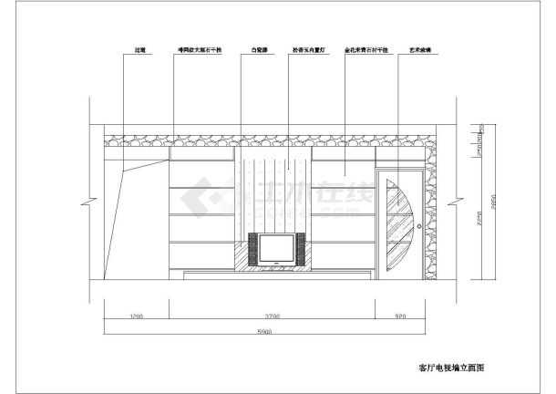 别墅装修立面建施cad图，共十张-图一