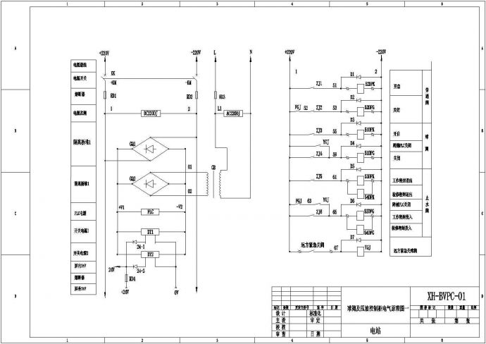 某电站球阀测控装置设计cad电气原理图（标注详细）_图1