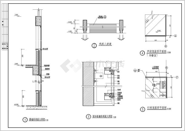 某二层蓝球馆建筑设计cad施工图-图二