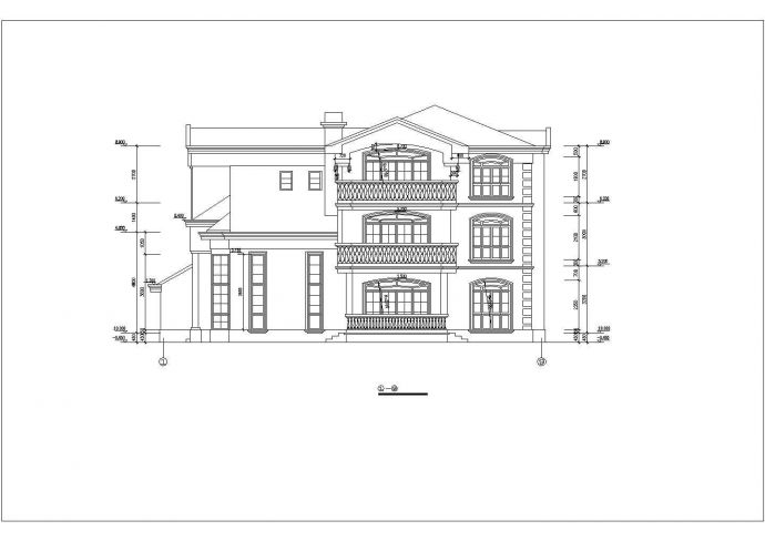 某地上二层别墅设计方案图纸_图1