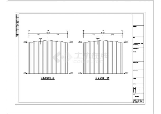 15米x40米钢结构工程建筑设计CAD图纸-图一
